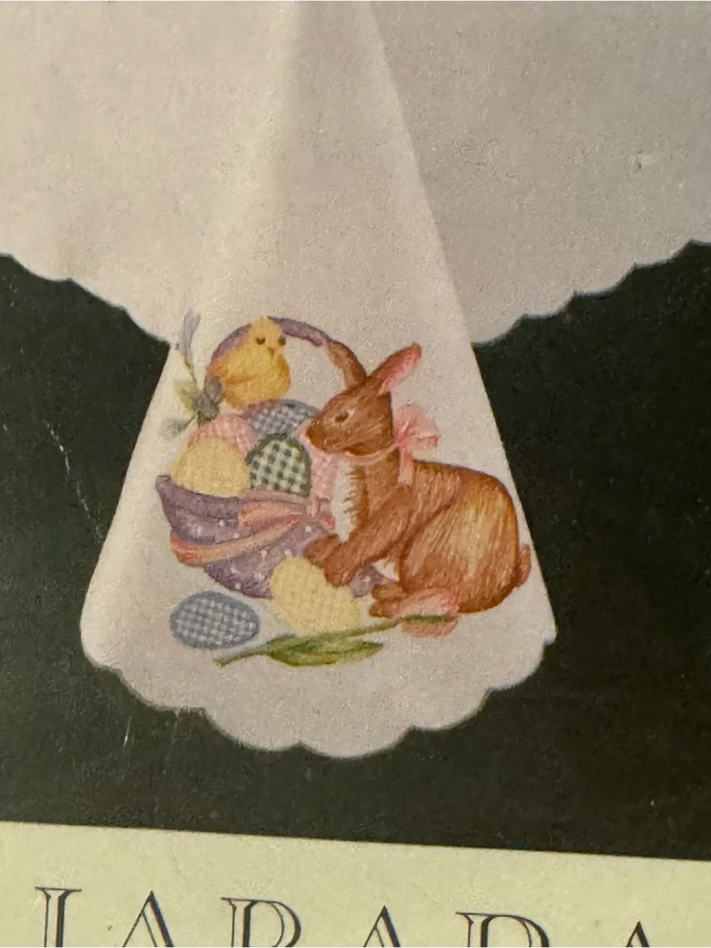 Embroidered Colorful Eggs Bunny & Chicks Tablecloth for 65